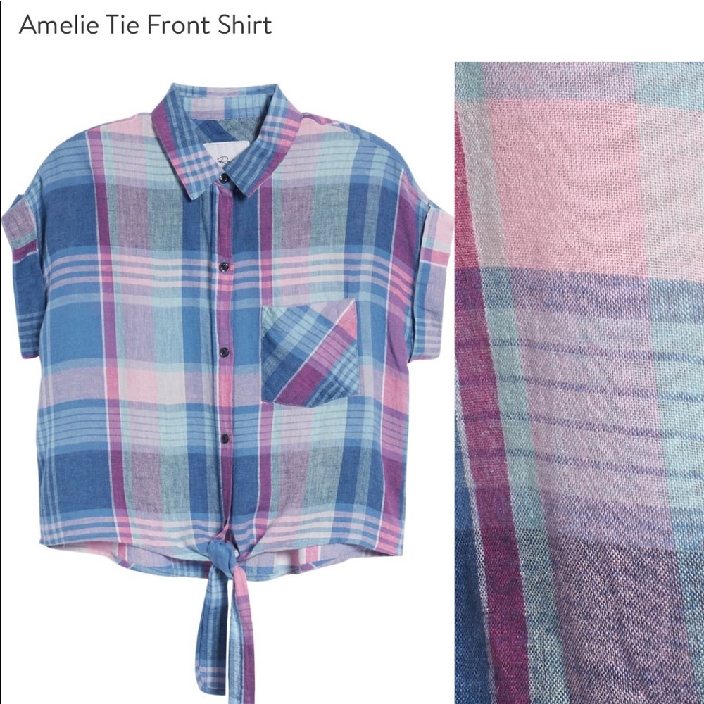 Rails | Amelie Tie Front Buttondown Top